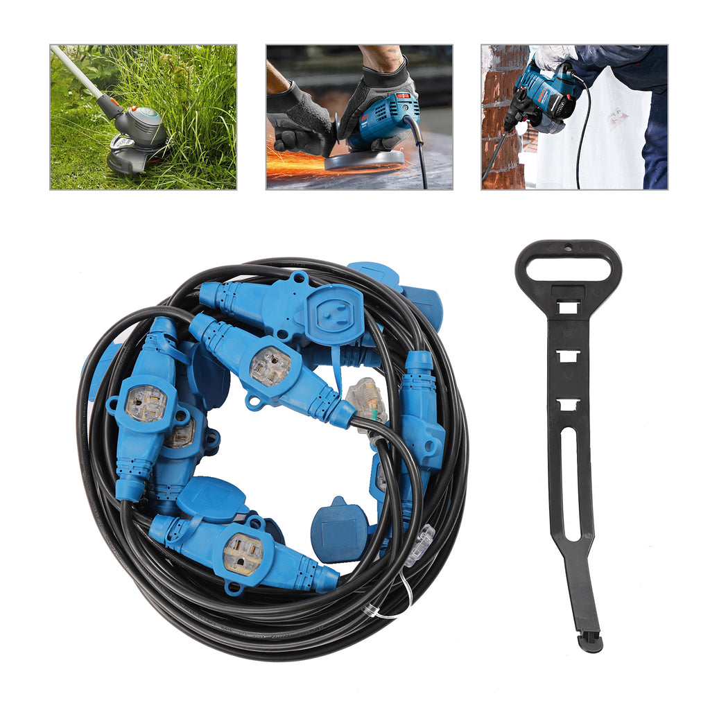 50ft Heavy Duty Extension Cord 12AWG Power Splitter H86229