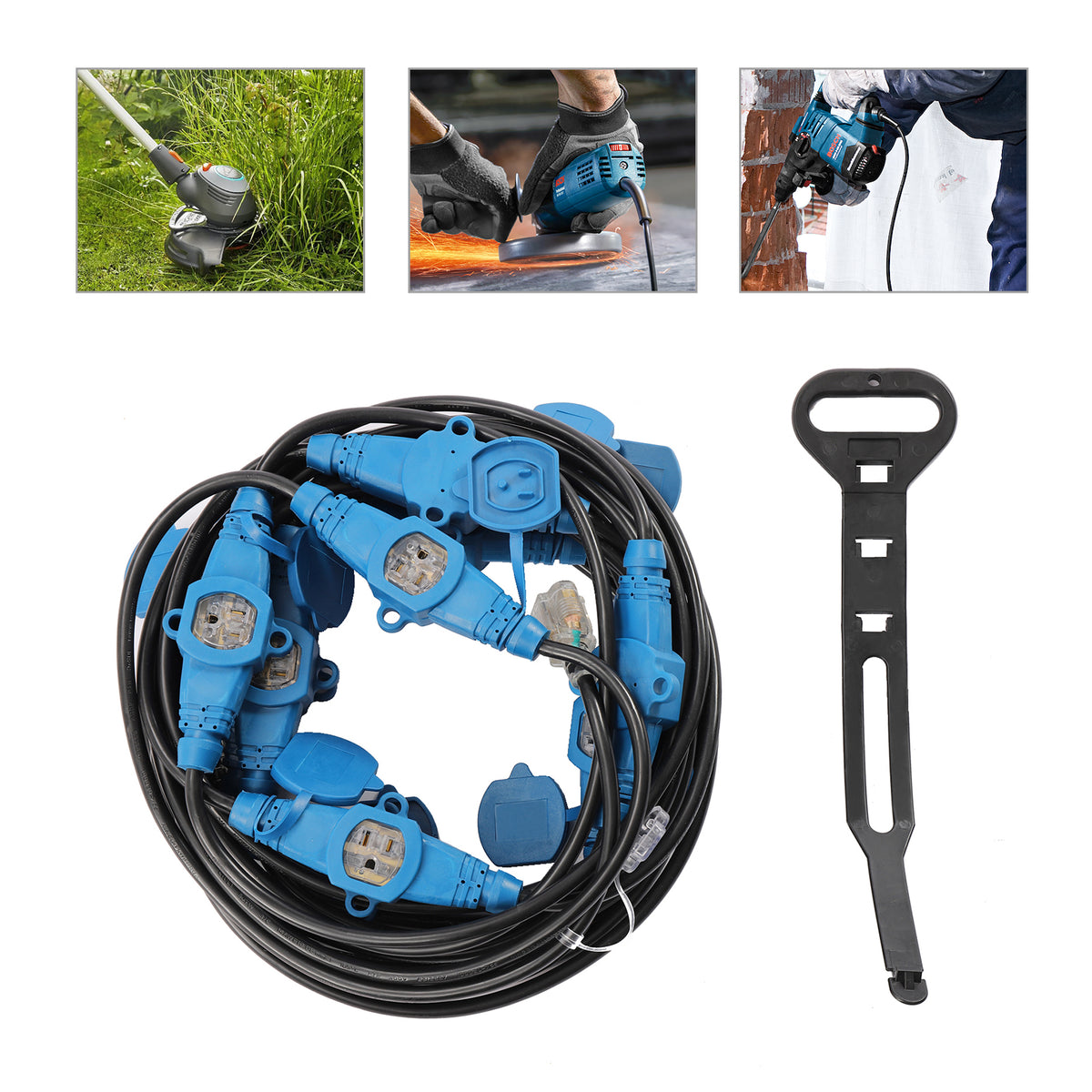 50ft Heavy Duty Extension Cord 12AWG Power Splitter H86229