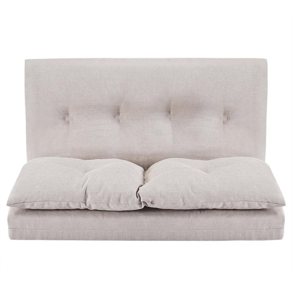 Beige Fabric Folding Chaise Lounge Sofa Floor Couch R578