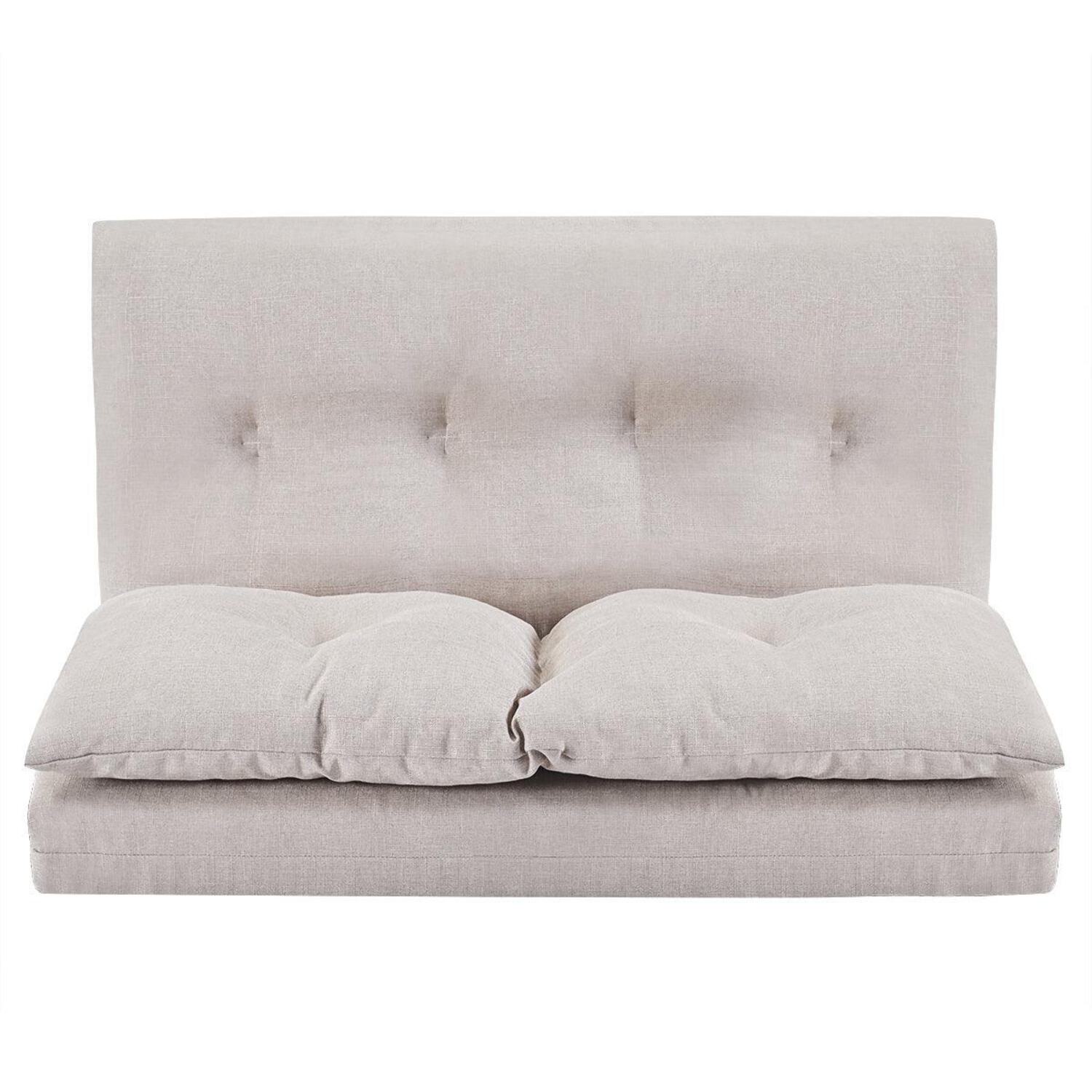 Beige Fabric Folding Chaise Lounge Sofa Floor Couch R578