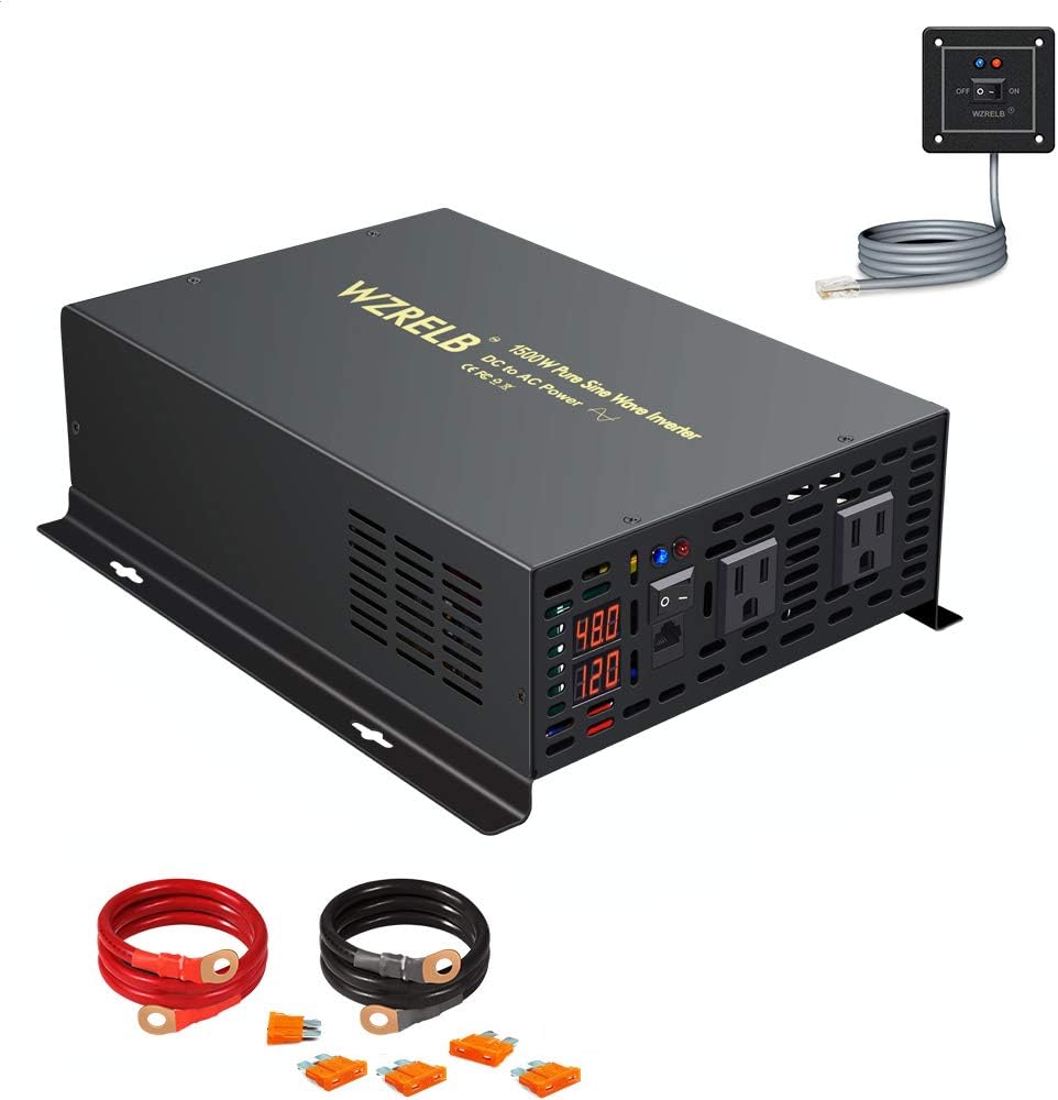 500W Pure Sine Wave Power Inverter DC 12V to 110V AC with Remote Controller P55593