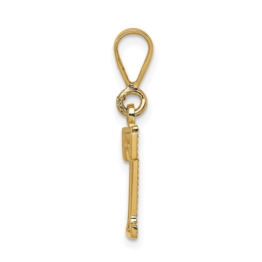 10k Yellow Gold Letter T Pendant Necklace E192049