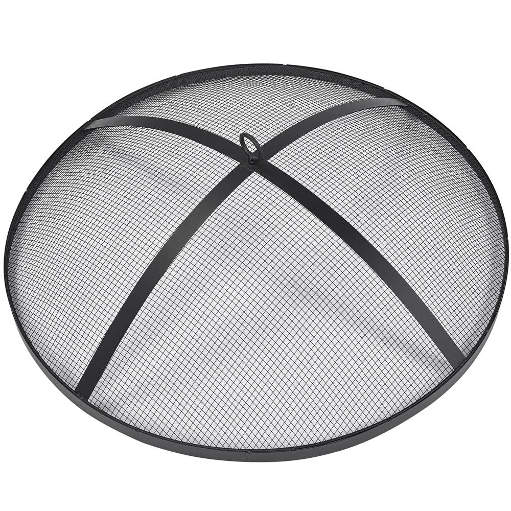 Black Iron Fire Pit with Spark Screen and Wood Grate R833