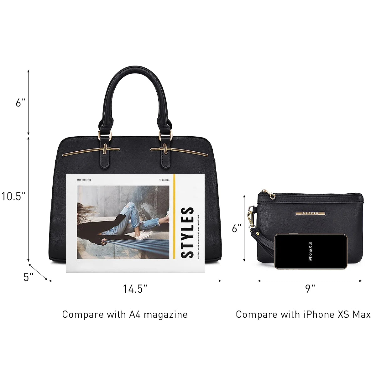 Women Satchel Handbags Shoulder Purses Totes Top Handle Bags With Matching Wallet N558