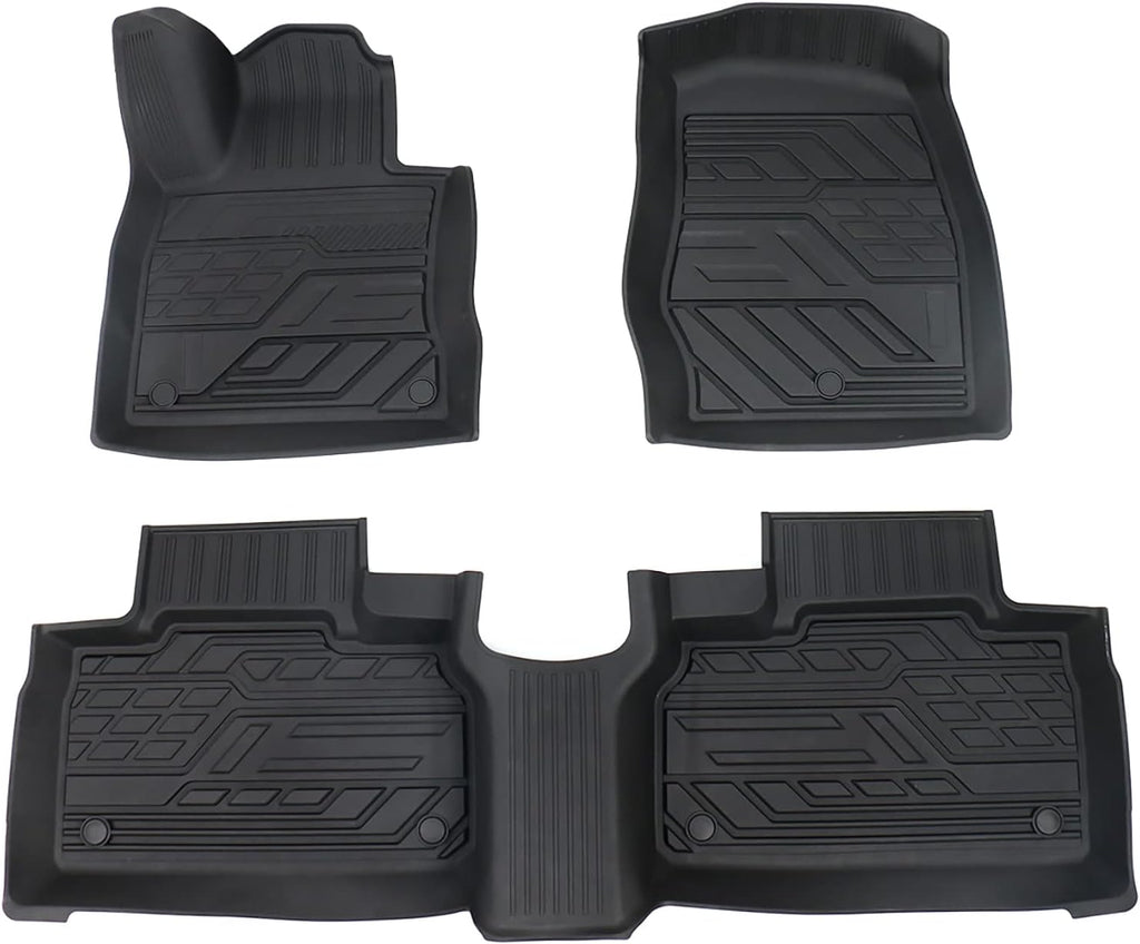 3D Design All Weather TPE Floor Liners for Ford Explorer 2019 2021, 1st and 2nd Row Black P4941