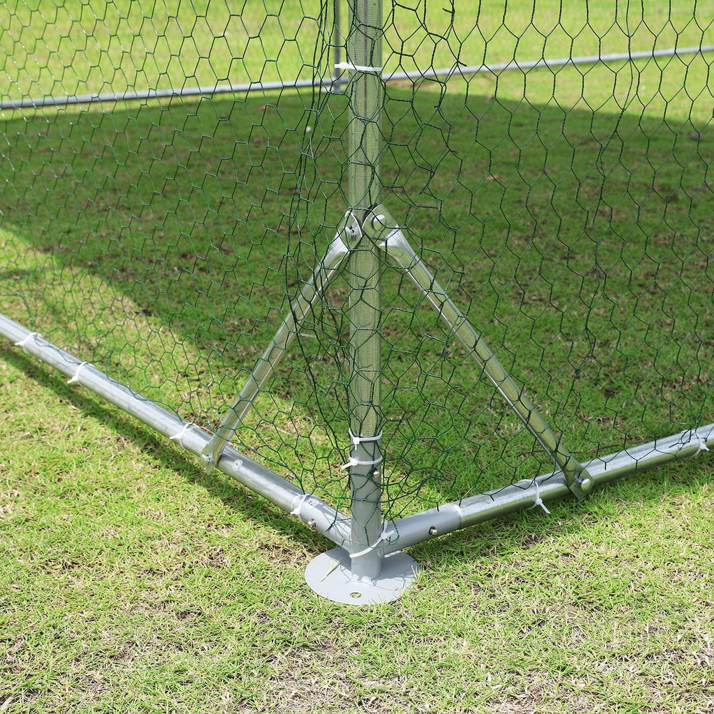 Large Metal Chicken Coop Walk-in Poultry Cage with Waterproof Cover (9.2'W x 18.7'L x 6.5'H) P91142