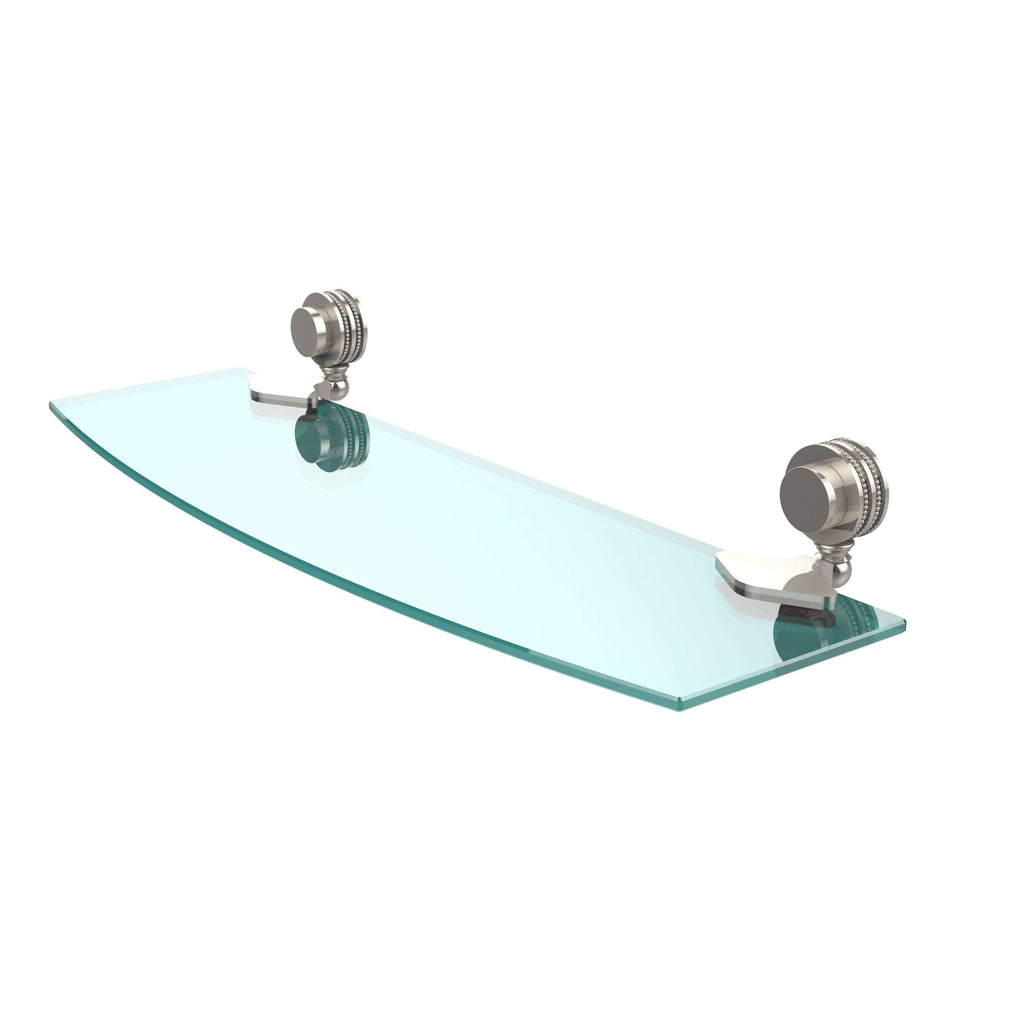 Polished Nickel Glass Shelf with Dotted Accents B965