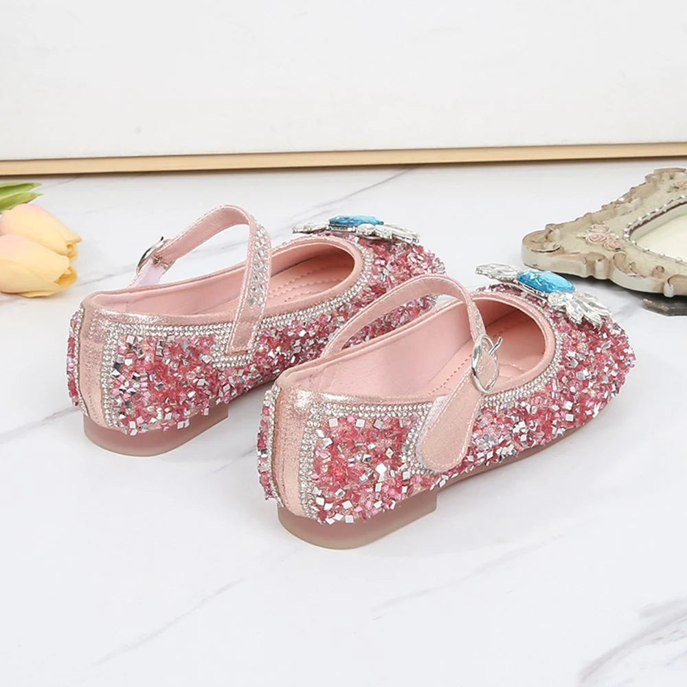 Snowflake Glitter Pink Princess Shoes for Kid K65232