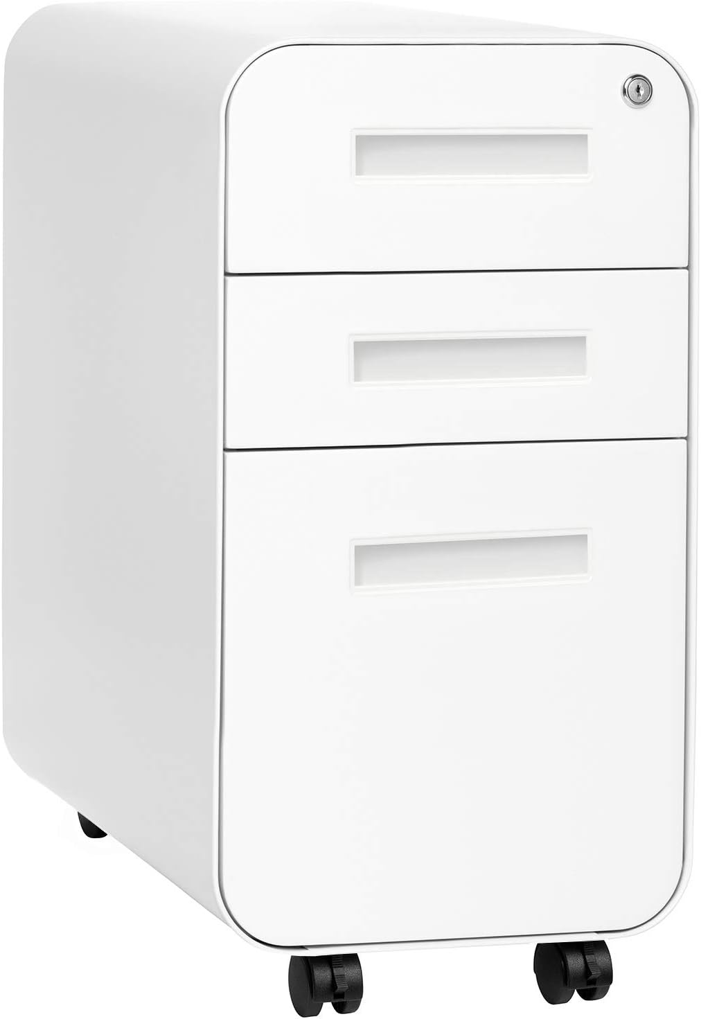 3-Drawer Mobile File Cabinet, White E119