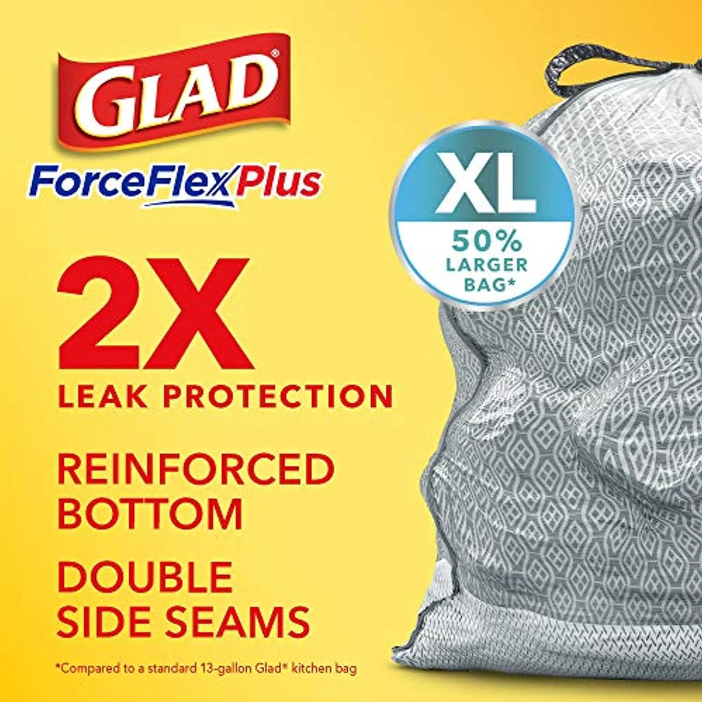 X-Large Kitchen Drawstring Trash Bags - 20 Gallon Grey Trash Bag, 80 Count X6566