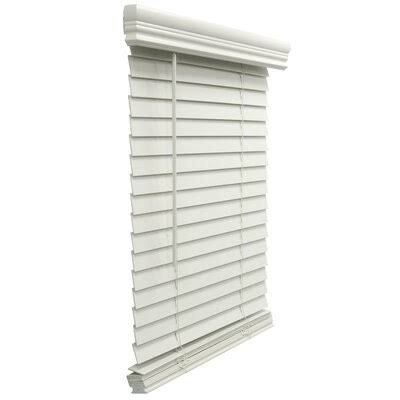 Cordless Faux Wood Room Darkening White Horizontal Blind R156817