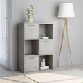 Concrete Gray Chipboard Storage Cabinet F6357