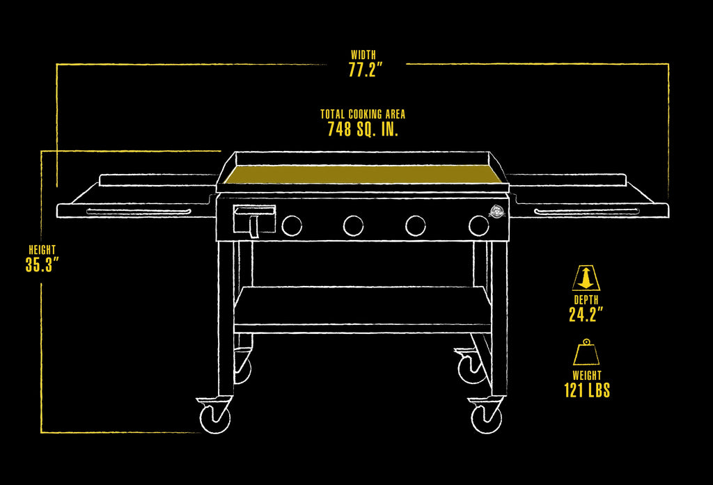 4 Burner Portable Griddle with Foldable Side Shelf L147450