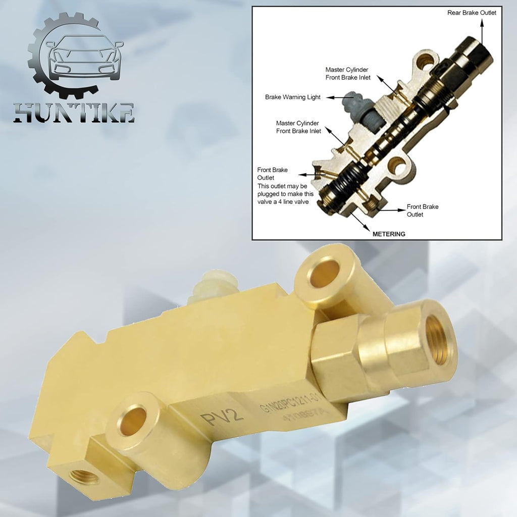 Brass Proportioning Valve Disc/Drum Brake Compatible with GM Street Rod Classic Car & Truck Pack of 2 C717132
