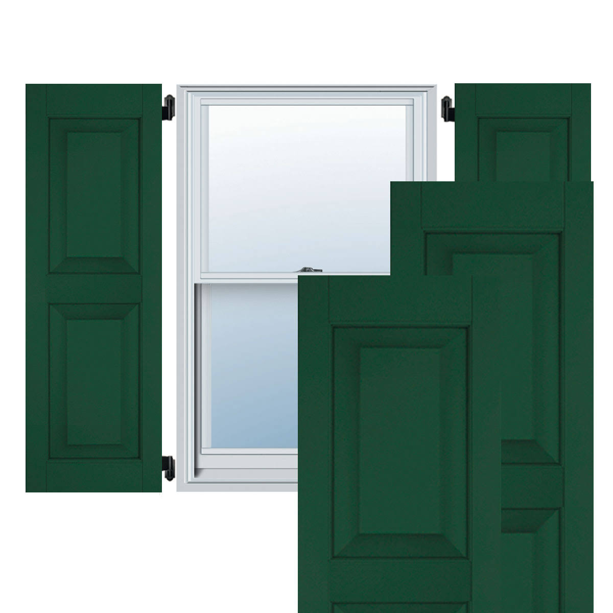 18x22W x 37x22H Exterior Real Wood Pine Raised Panel Shutters (Per Pair) L3034