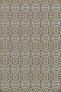 Soft Ivory Grey Orange Square Vintage Vinyl M244787