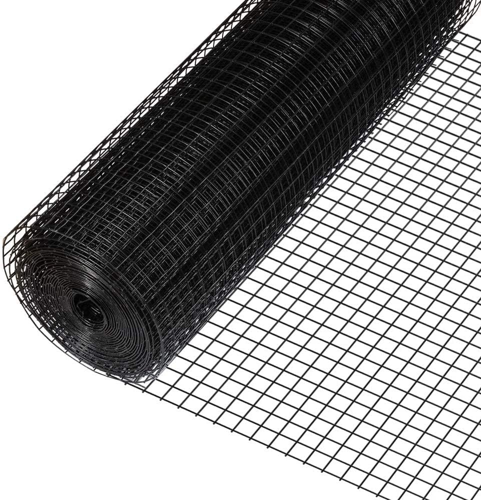 16 Gauge Black Vinyl Coated Welded Wire Mesh, 1" x 1" Mesh Size, Pack of 2 M42752