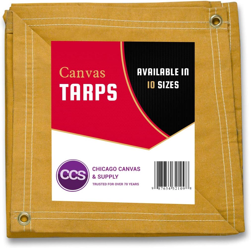 Brown Waterproof Canvas Tarp 10 by 12 Feet C856048