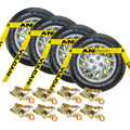4 Pack Car Tie Down with Snap Hooks, 3300 Lbs SWL F693