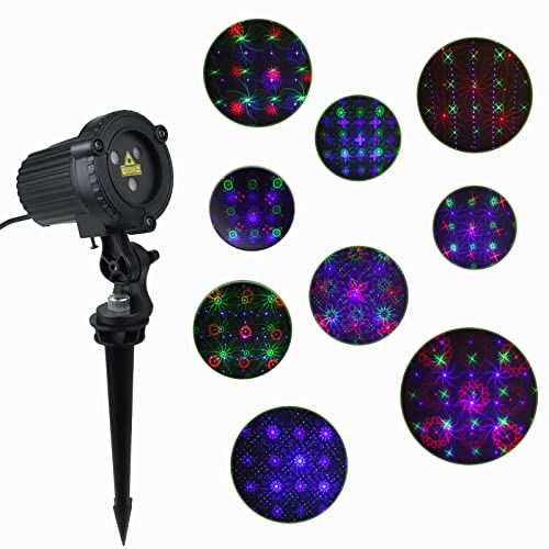 Outdoor Garden Laser Lights Projector with Moving RGB H889651