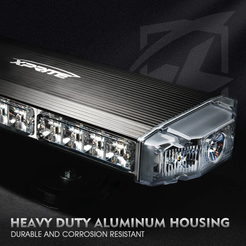 White Amber Emergency Rooftop Strobe Light with Magnetic Mount F1157
