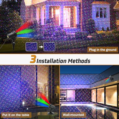 Outdoor Garden Laser Lights Projector with Moving RGB H889651