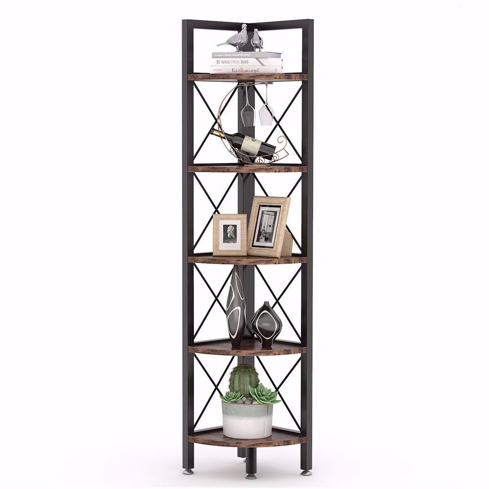 5 Tier Corner Shelf Brown Q11596