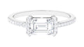 Emerald Cut Zircon Engagement Ring, 925 Sterling Silver, 5X7 mm, 2 Carat, US 4.00 H3579