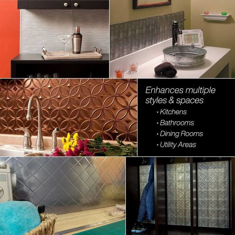 Polished Copper Backsplash Panel 5 Pack M789