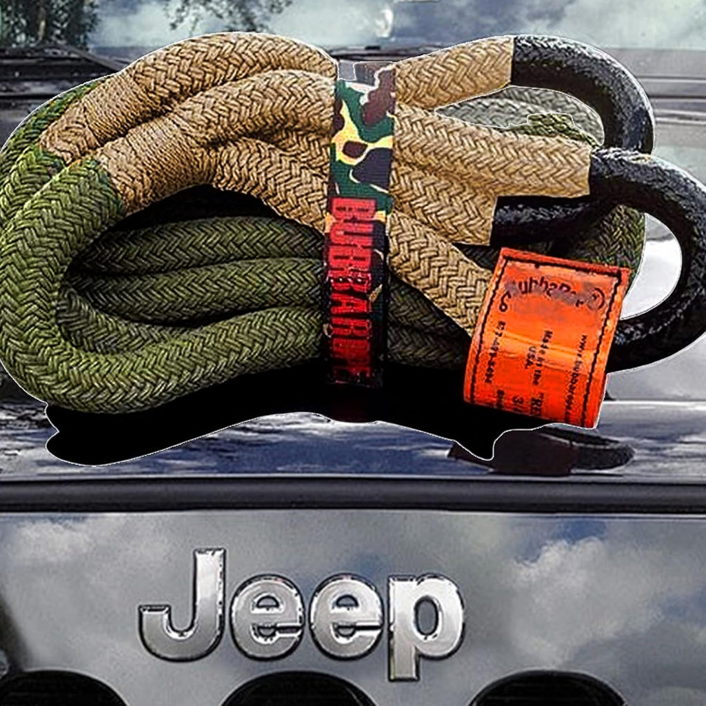 3/4" x 20' ft. Kinetic Recovery Rope, 19000 Lb. Breaking Strength, Tan / Green L604281