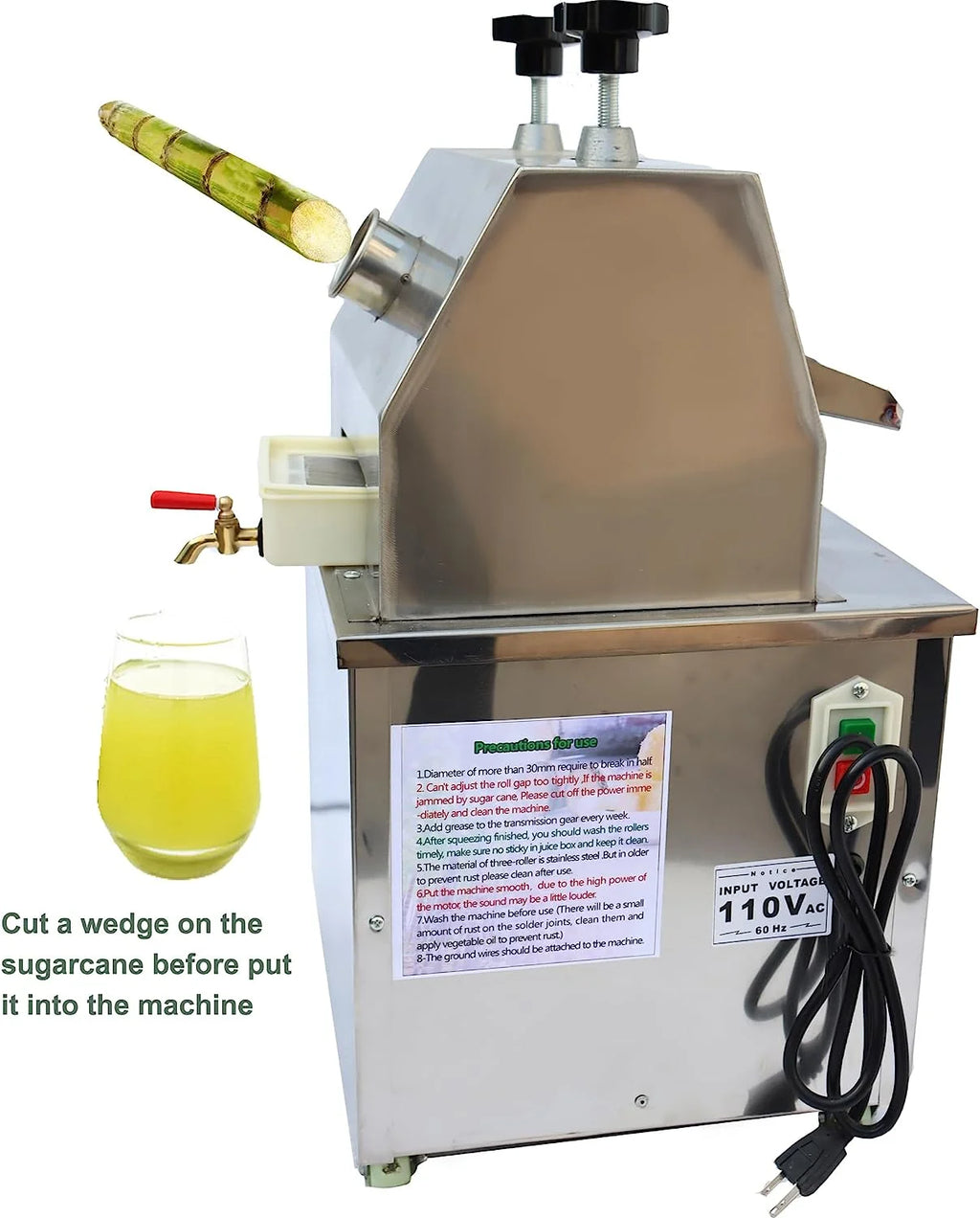 Three Rolls Electric Sugarcane Juice Extractor A185946