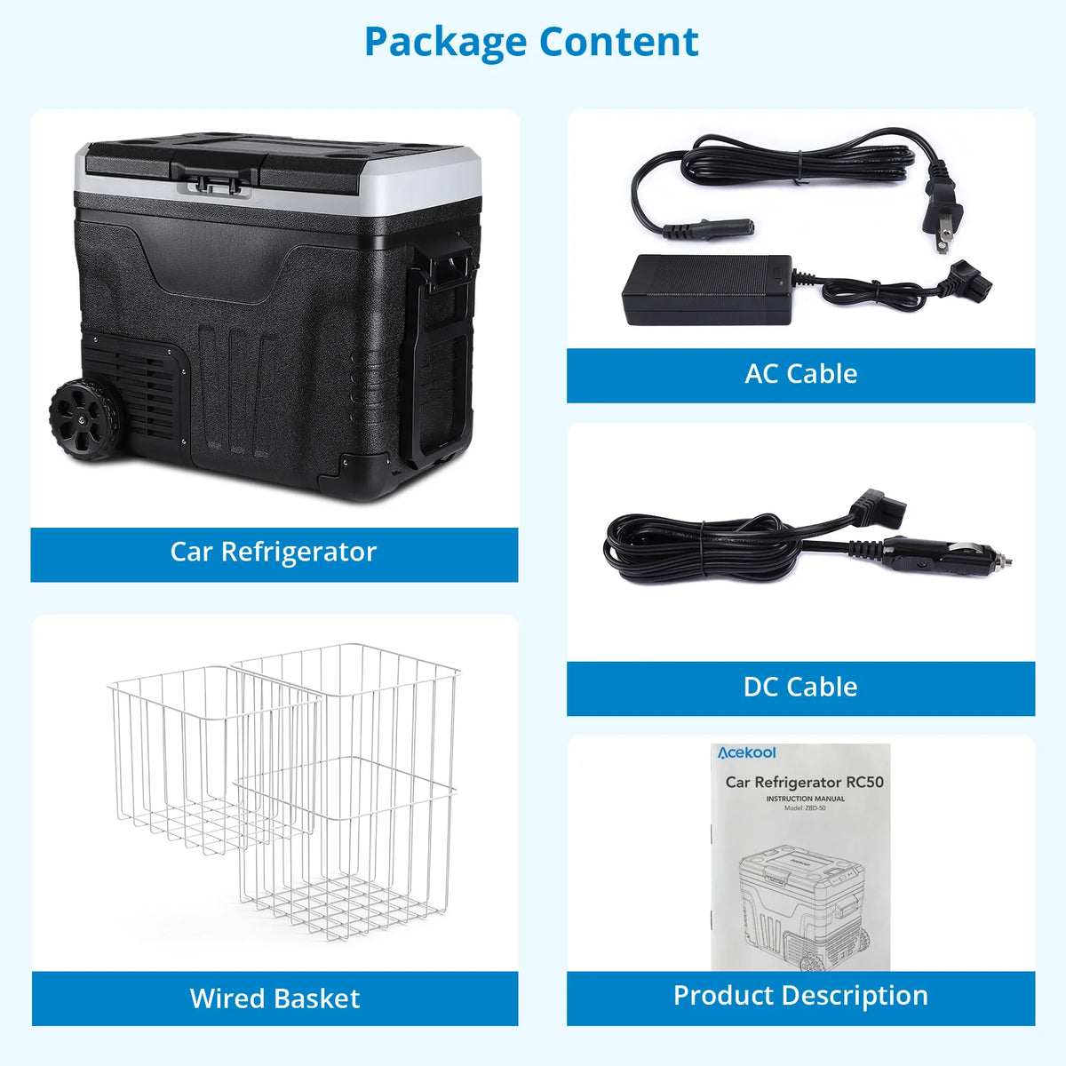 12 Volt 53 Quarts Portable Car Refrigerator Freezer P43495