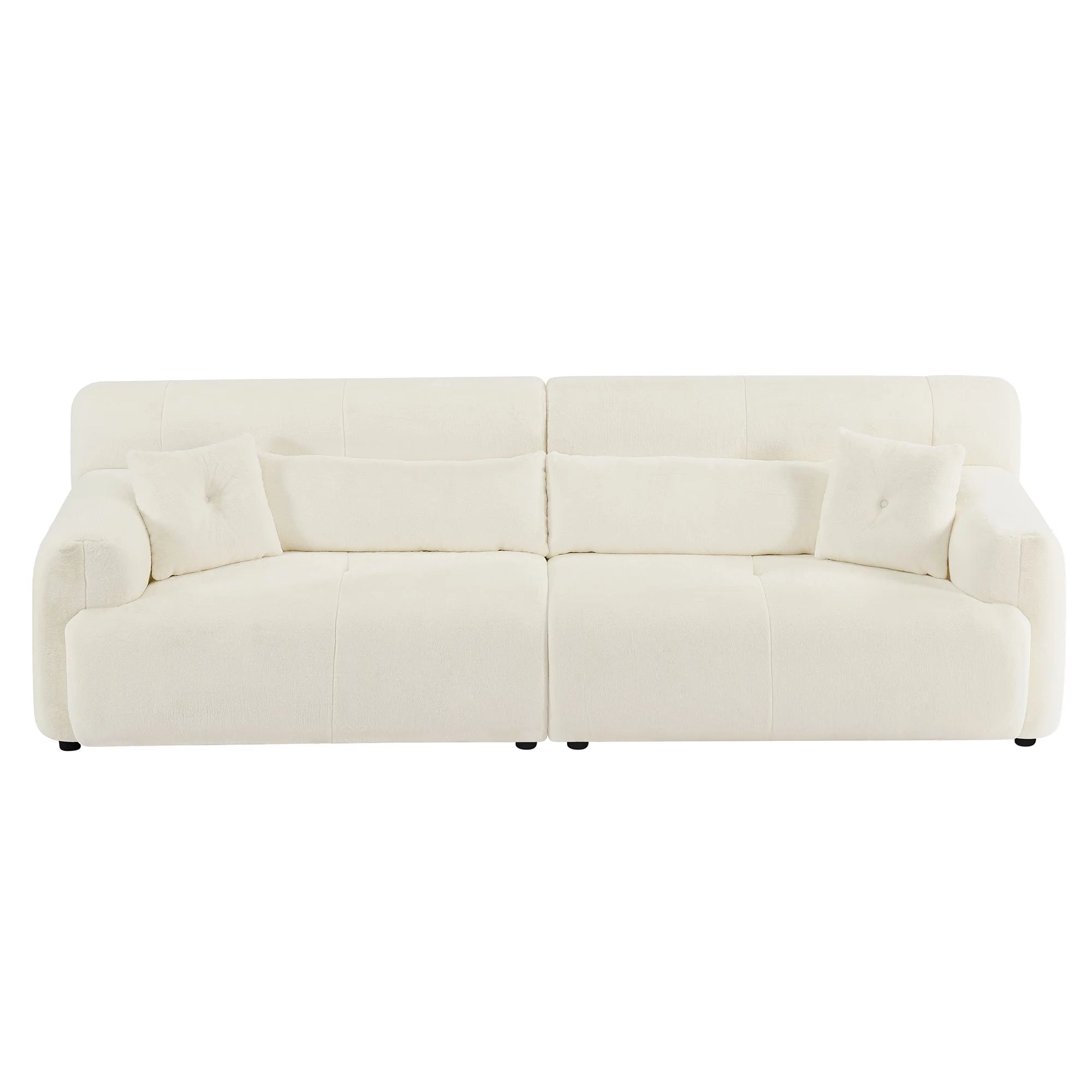 Beige Faux Rabbit Fur Sofa S283