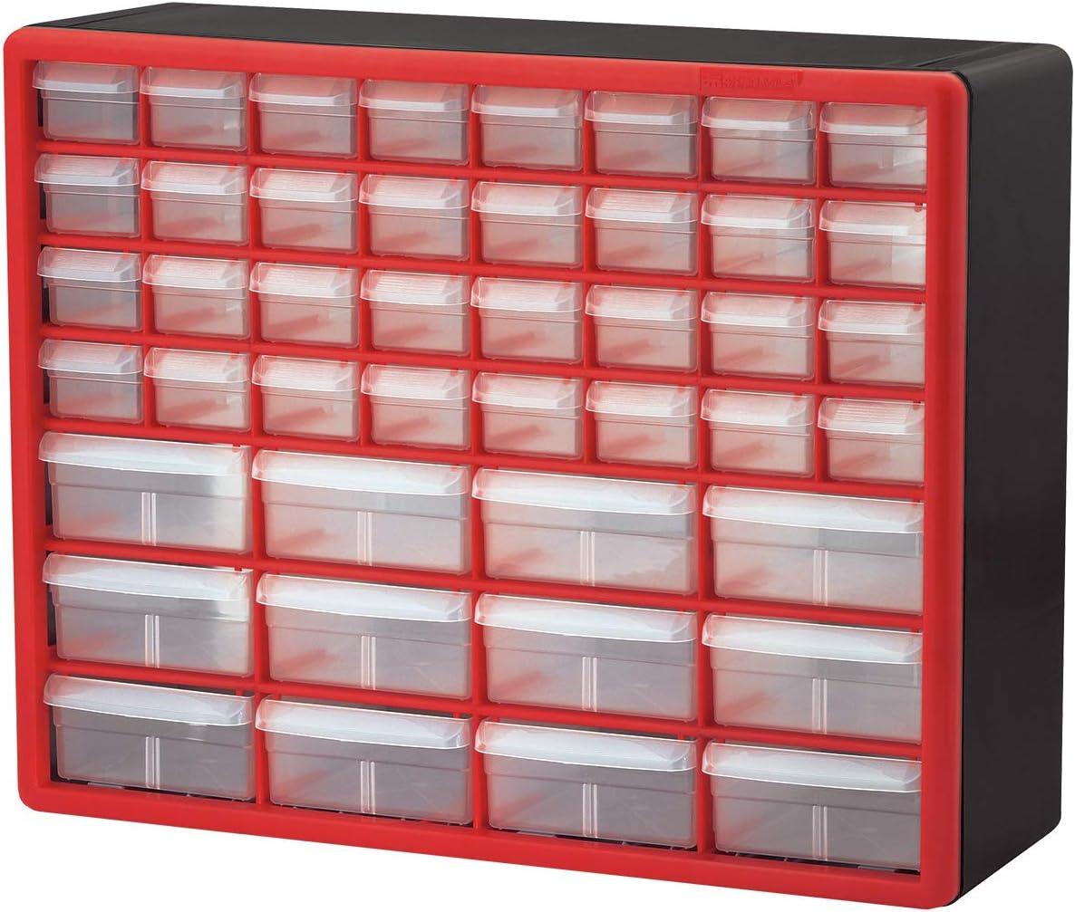 26 Drawer Plastic Parts Storage Cabinet, Black, Pack of 2 I3844