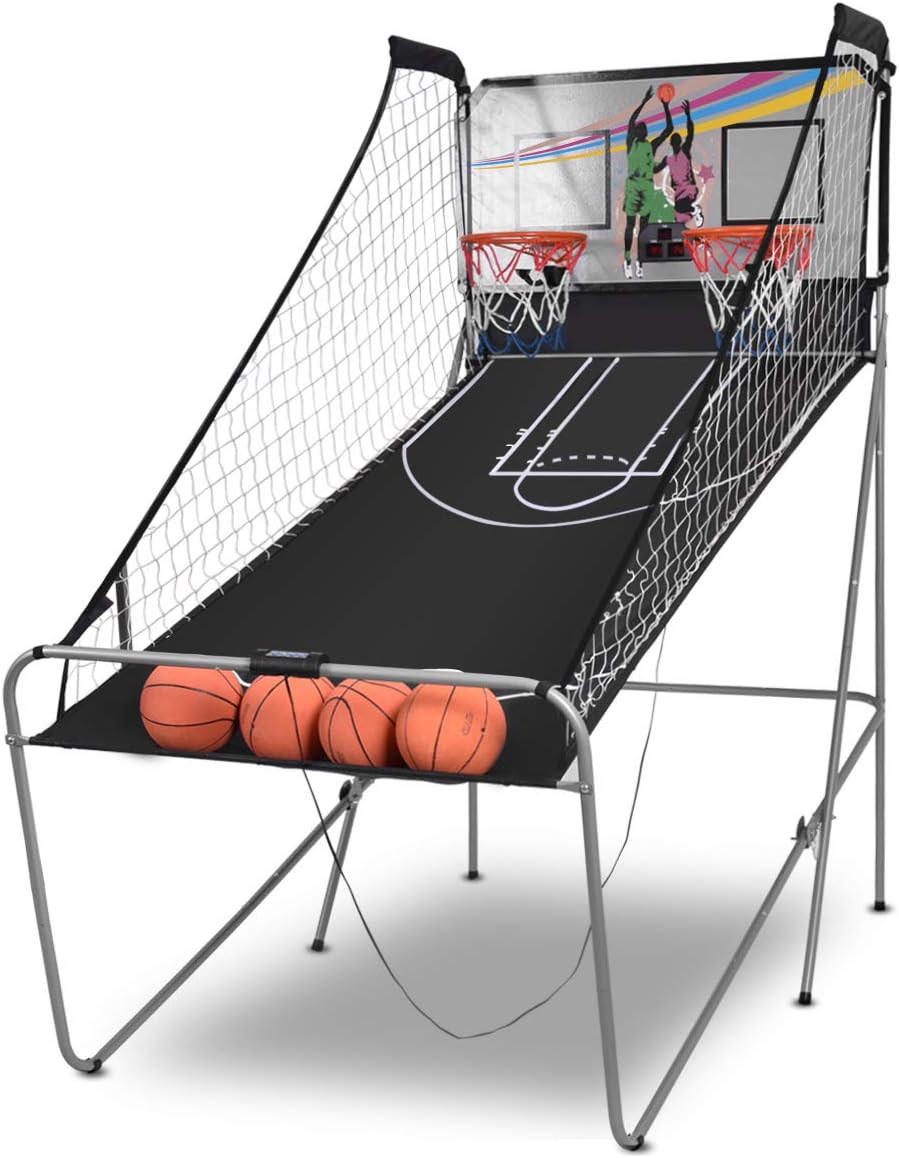 Foldable Basketball Arcade Game with LED Scoring System M458418