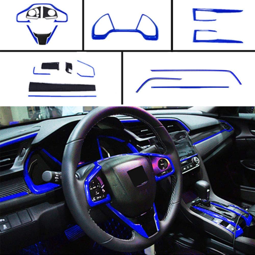 18Pcs Red ABS Carbon Fiber Print Steering Wheel Cover Trim Set V1815