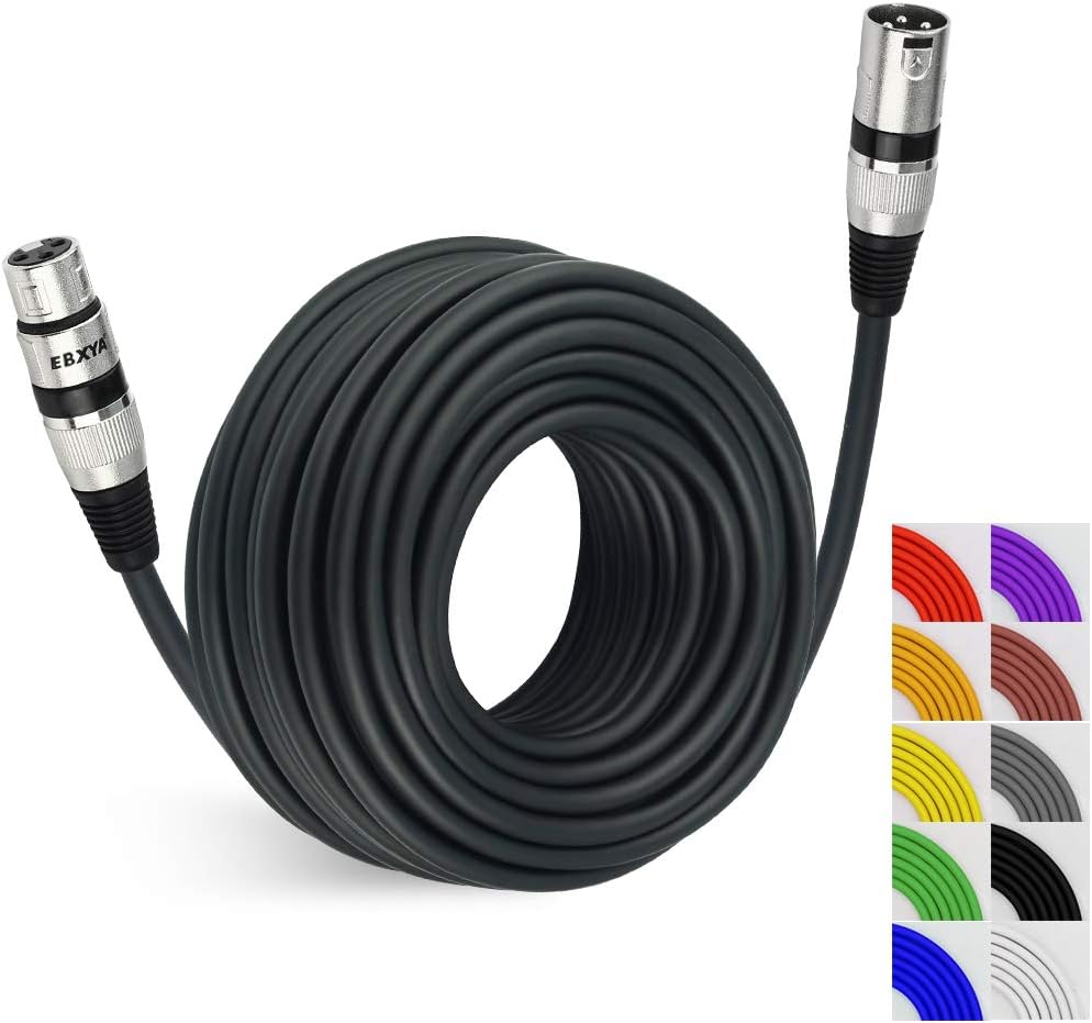 Black Pack of 2 XLR Microphone Cable 50 Ft I170225