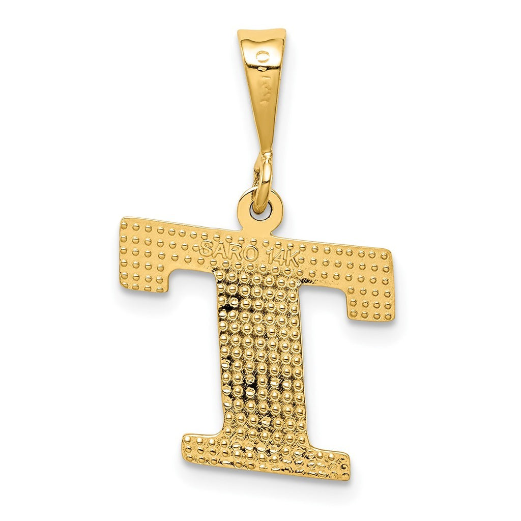 10k Yellow Gold Letter T Pendant Necklace E192049