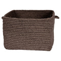 Chunky Natural Wool Dark Brown Square Basket D751732