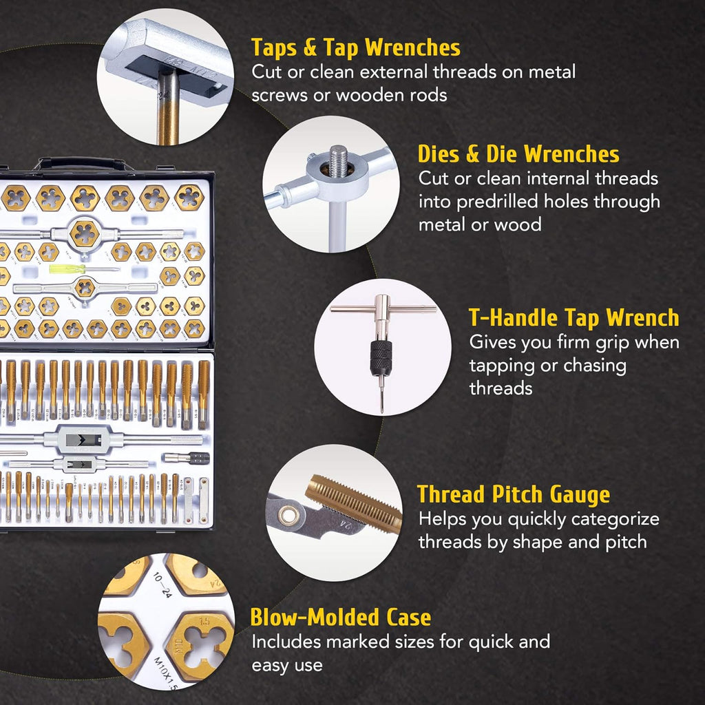 86pc Titanium Coated Steel Tap and Die Set K531