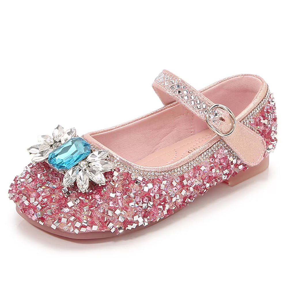 Snowflake Glitter Pink Princess Shoes for Kid K65232