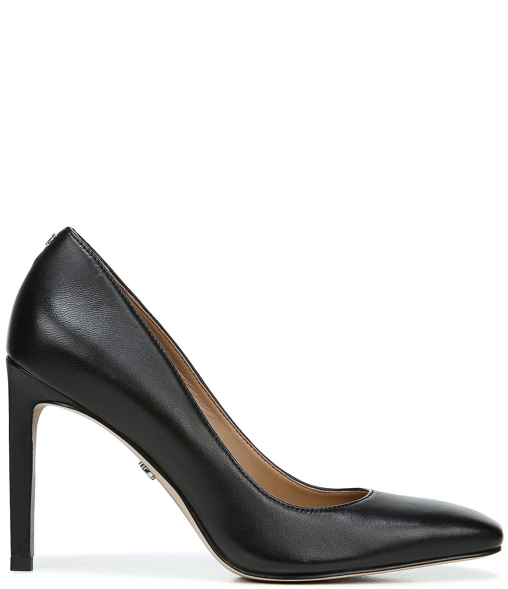 Black Square-Toed Pumps Y892