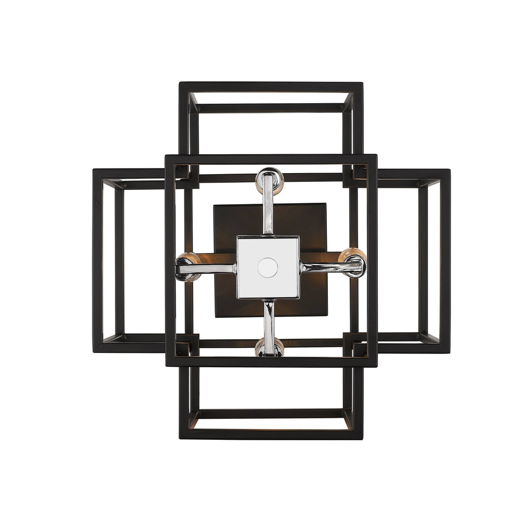 Black Steel Semi-Flush Mount Light I305260