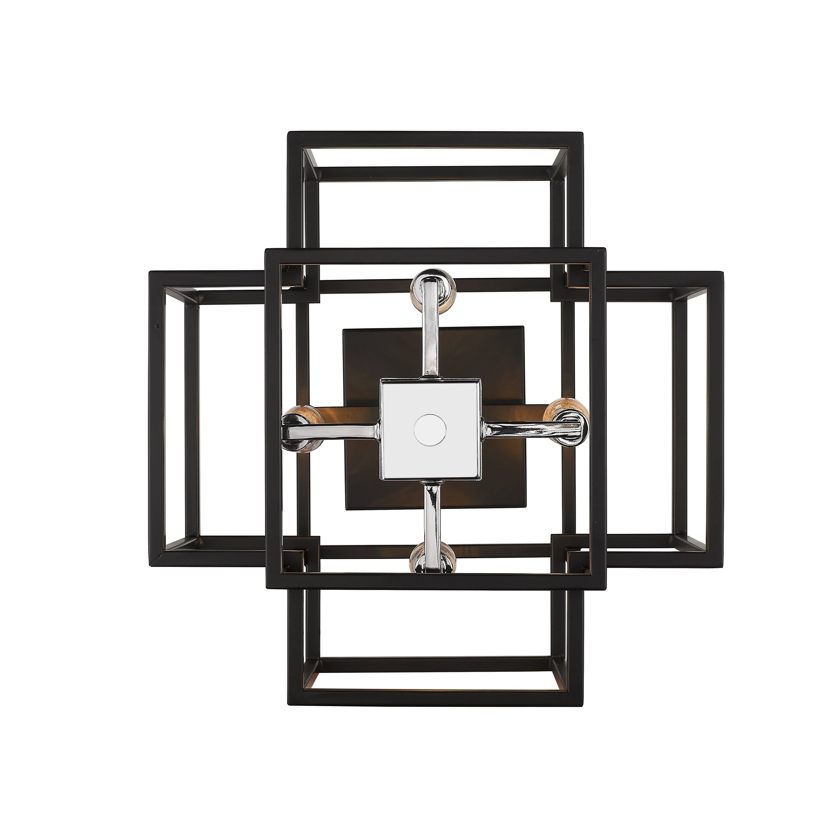 Black Steel Semi-Flush Mount Light I305260