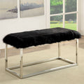 Black Fabric Padded Long Bench W37394