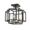 Black Steel Semi-Flush Mount Light I305260