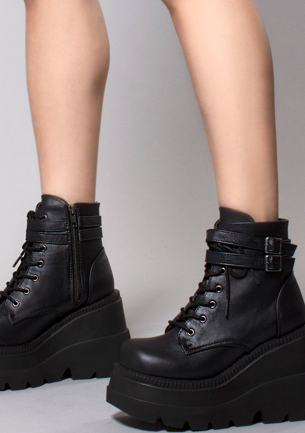 Black Vegan Leather Shoes J31584