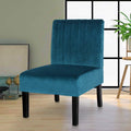 Blue Velvet Armless Accent Chair X93441