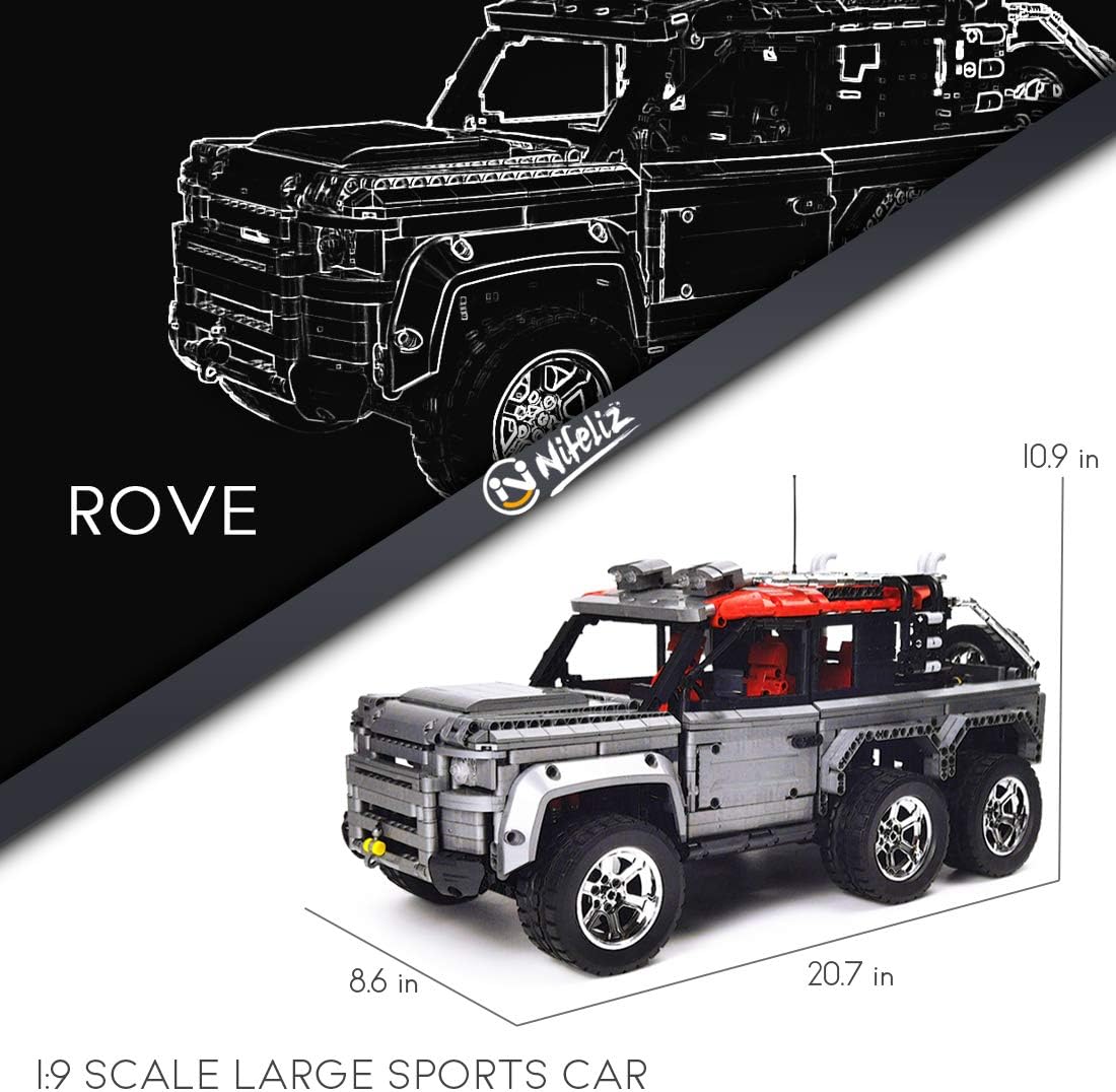Off-Road Pickup 6X6 MOC Building Kit, 1:9 Scale Truck Model (3288 Pieces) O2028