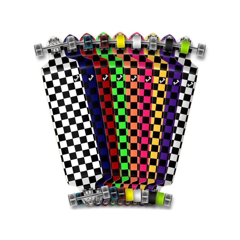 Checker White Drop Down Longboard Complete F31239